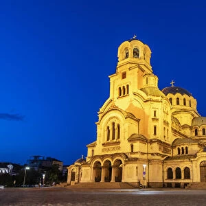 Saint Alexander Nevsky Cathedral at dusk, Sofia. Bulgaria