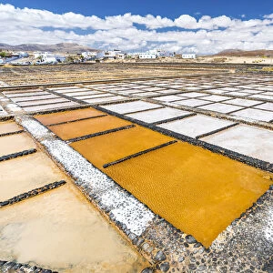 Salt flats Salinas Del Carmen, Fuerteventura, Canary Islands, Spain