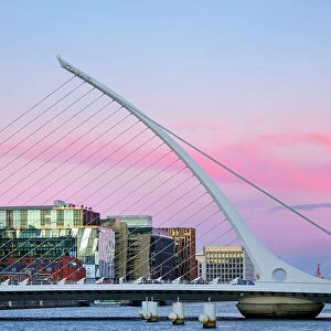 Samuel Beckett Bridge at dusk, Dublin, Ireland