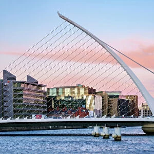 Samuel Beckett Bridge at sunset, Dublin, Ireland