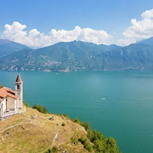 San Martino church in Griante overlooking Lake Como. Griante, Como district, Lombardy, Italy
