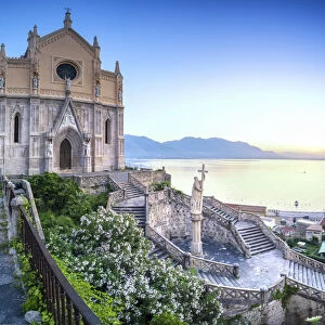 Sanctuary on San Francesco at sunrise. Europe, Italy, Lazio, Latina province, Gaeta