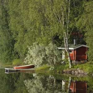 Sauna & Lake Reflections, Lapland, Finland