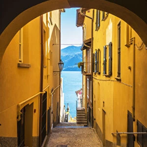 Scenic alley in Varenna, Lake Como, Lombardy, Italy
