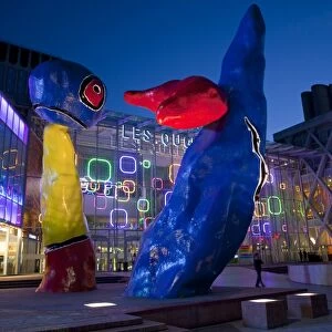 Sculpture of Joan Miro in La Defense, the main business district in Paris, France