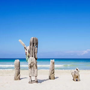 Sculptures at Seven Mile Beach, Long Bay, Negril, Westmoreland Parish, Jamaica