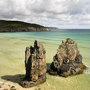 Sea stacks on Garry beach, Isle of Lewis, Hebrides, Scotland, UK