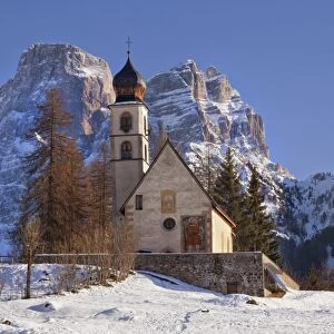 Selva di Cadore, Veneto, Italy. The church of Santa Fosca is located in the homonymous