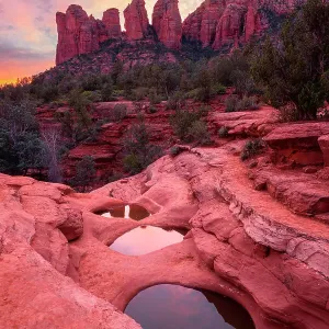 Seven Sacred Pools at sunset, Sedona, Arizona, USA Seven Sacred Pools at sunset, Sedona, Arizona, USA