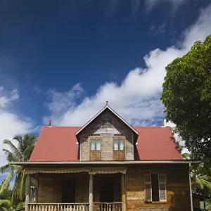 Seychelles, La Digue Island, La Passe, Creole house