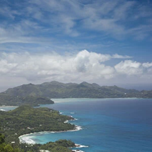 Seychelles, Mahe Island, Morne Seychellois National Park, weat coast view from the