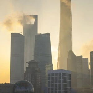 Shanghai Tower and the skyline of Pudong, Shanghai, China