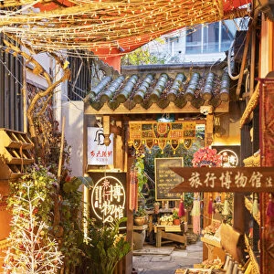 Shops in alleyway of Tianzifang, Shanghai, China