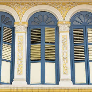 Shutters of traditional shophouse, Singapore