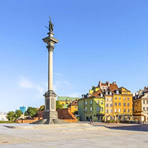 Sigismunds Column and buildings in Plac Zamkowy or Castle Square, Old Town, Warsaw