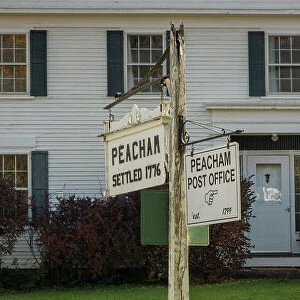 Signpost in the village of Peacham, Vermont, USA