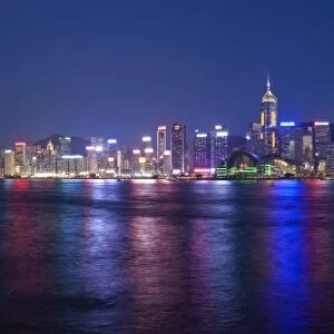 Skyline of Central, Hong Kong Island, from Victoria Harbour, Hong Kong, China, Asia
