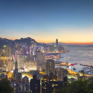 Hong Kong Island and Kowloon Sunset Print Hong Kong Island and Kowloon Sunset Print