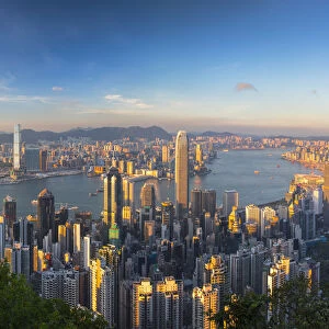 Skyline of Hong Kong Island and Kowloon from Victoria Peak, Hong Kong Island, Hong Kong