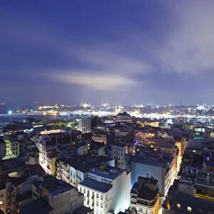 Skyline of Istanbul from the Beyoglu area, Istanbul, Turkey