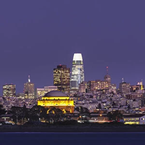 Skyline of San Francisco with Palace of Fine Arts, California, USA
