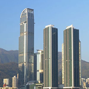 Skyline of Tsuen Wan with Nina Tower, Tsuen Wan, Hong Kong, China