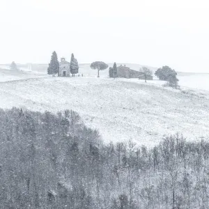 Winter Blizzard in Val d Orcia, Tuscany Print Winter Blizzard in Val d Orcia, Tuscany Print