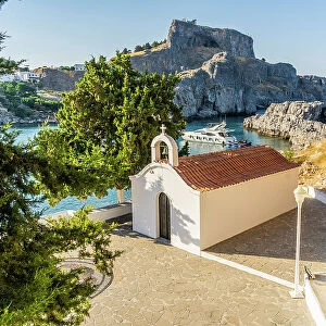 Small Chapel by St Pauls Beach, Lindos, Dodecanese Islands, Greece