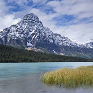 Snow dusted Mount Chephren above Waterfowl Lakes in the Canadian Rockies, Banff National