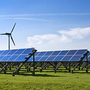 Solar energy plant, Pellworm Island, Northern Frisia, Schleswig Holstein, Germany