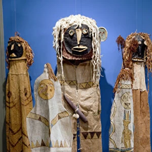 South America, Brazil, Amazonas, Manaus, Ticuna ritual costumes in the museum in the