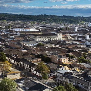 South America, Colombia, Cauca, Popayan, view of the colonial city center of Popayan