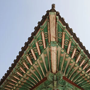 South Korea, Gyeongju, Bulguksa Temple, Roof Detail