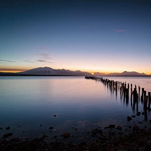 Southern America, Chile, Patagonia: sunset at Puerto Natales
