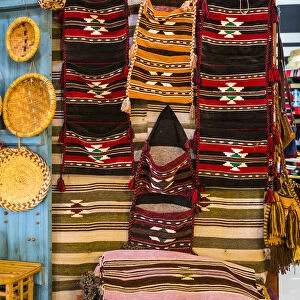 Souvenir camel bags for sale, Souk Waqif, Doha, Qatar