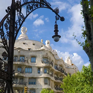 Spain, Barcelona, Casa Mila (La Pedrera) by Antoni Gaudi