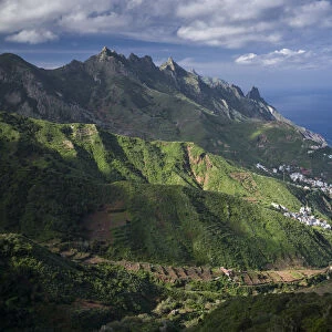 Spain, Canary Islands, Tenerife, Taganana, coastal mountain view