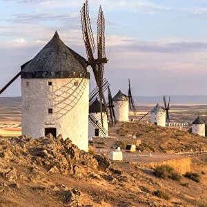 Spain, Castilea'La Mancha, Consuegra. Famous windmills