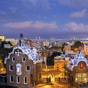 Spain, Catalonia, Barcelona, Park Guell, listed as World Heritage by UNESCO
