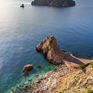 Spain, Catalonia, Costa Brava, L'Estartit, View of the Medas Island from the L'Estartit cliff