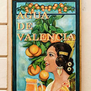 Spain, Comunidad Valenciana, Valencia, Old wall advertisting in the historic centre