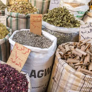 Spices & herbs for sale in Amman market, Amman, Jordan