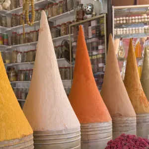 Spices in market, Mellah district, Marrakesh, Morocco