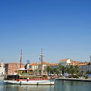 Split Waterfront Town Buildings and Harbour Sailing Ship