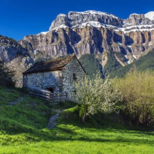 Springtime landscape in the Pyrenees, Huesca, Aragon, Spain