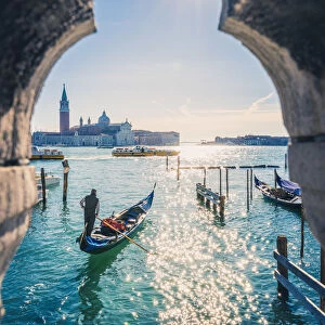 St Marks waterfront and San Giorgio Maggiore, Venice, Veneto, Italy