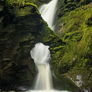 St. Nectans Glen Waterfall, near Tintagel, Cornwall, England