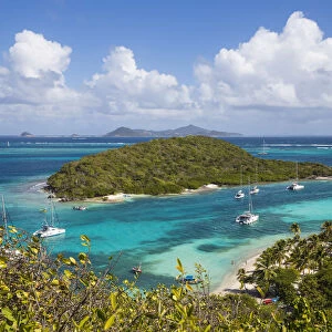 St Vincent and The Grenadines, Tobago Cays, Petit Bateau looking across to Petit Rameau