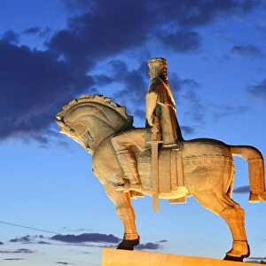 Statue of King Vakhtang Gorgasali (6th century) founder of Tbilisi, Georgia. Caucasus