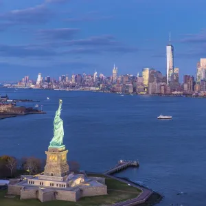 Statue of Liberty Jersey City and Lower Manhattan, New York City, New York, USA